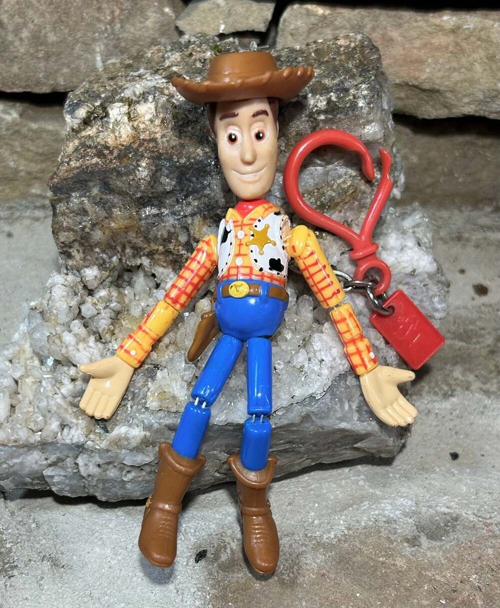 Vintage Disney Woody Articulating Toy Story Backpack Clip Keychain